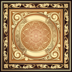 Golden ornate decorative vintage design