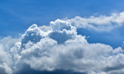 Clouds in the sky.Cumulus humilis clouds in the blue sky