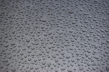 close up Raindrops stuck on cars texture.