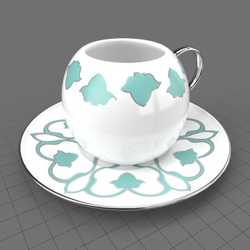 Turkish coffee cup with saucer