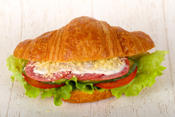 Croissant with salami