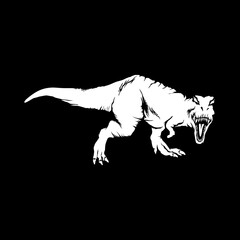 black and white trex vector mascot © avante_speed