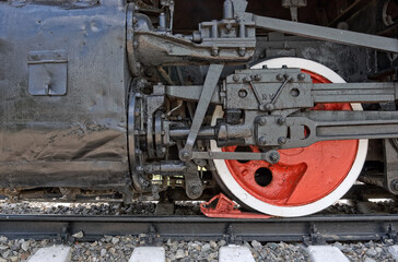 Old steam locomotive wheels