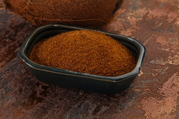 Coconut brown sugar in the bowl