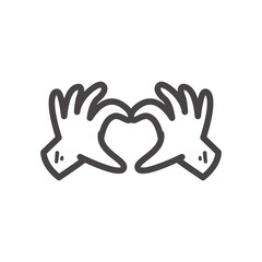 Obraz premium heart with hands line style icon vector design
