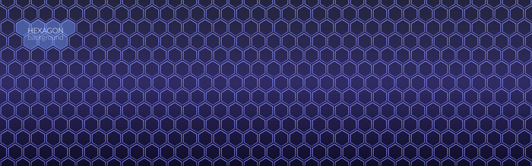 Fototapeta premium Vector abstract, geometric background, blue hexagonal shapes on a metall background. For banner, print design, social networks, place for text. Copyspace.