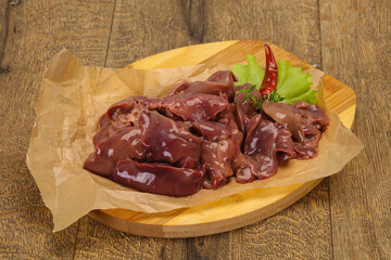 Raw chicken liver ready for cooking