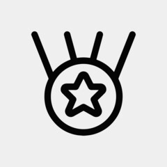 star circle medal vector icon