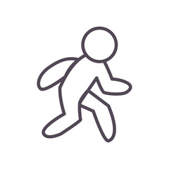 Man avatar running line style icon vector design