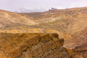 The rugged Himalayan terrain of the mountains in the Spiti Valley