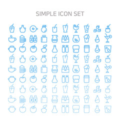 Line icon for drinks, various cups, bottles.
