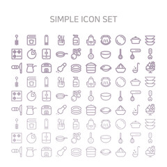 Kitchen and cooker symbol icon set vector.
