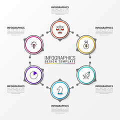 Infographic design template. Creative concept with 6 steps