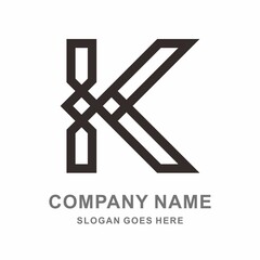 Geometric Square Letter K Business Company Vector Logo Design
