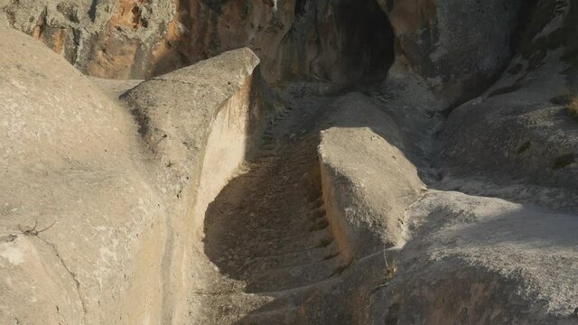 Steps in Midas city in Phrygian valley