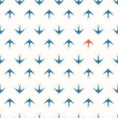 Swallow seamless pattern. Birds texture.