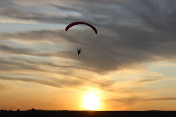 paraglider over the sea