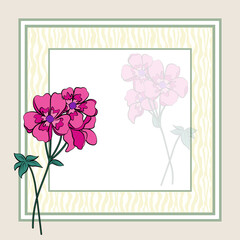 Abstract flowers and decorative framework. Retro style. 