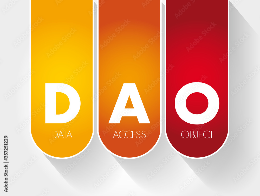 Poster dao - data access object acronym, technology concept background