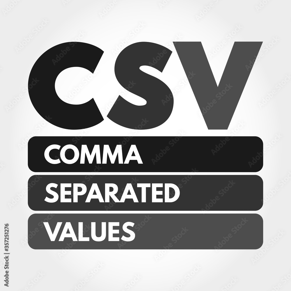 Poster csv - comma separated values acronym, technology concept background