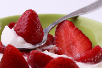 red fresh ripen strawberries