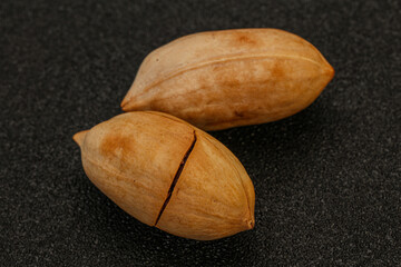 Ripe tasty Two pecan nuts