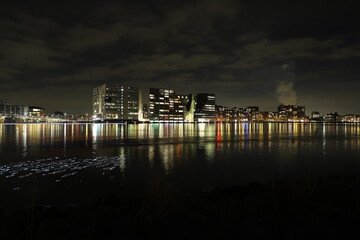 Fototapeta na wymiar Amsterdam City Skyline at Night