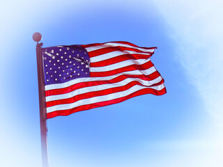 American flag waving in the wind