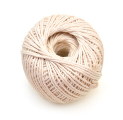 ball of twine on a white background