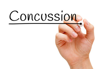 Word Concussion Handwritten With Black Marker