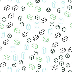 Light Blue, Green vector seamless, isometric cover in polygonal style.