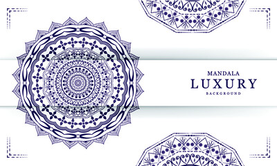 white blue luxury background mandala Design vector
