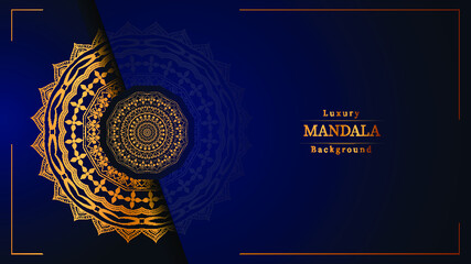 ramadan golden luxury background mandala Design vector