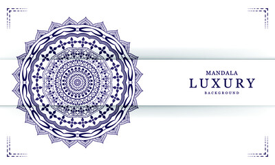 white blue luxury background mandala Design vector