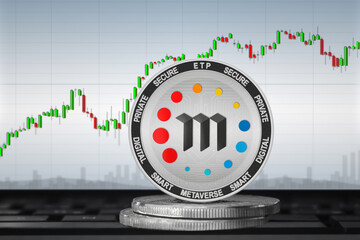 Metaverse ETP cryptocurrency; Metaverse ETP coin on the background of the chart