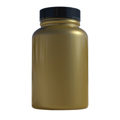 brown plastic jar mockup with a black cap on white background