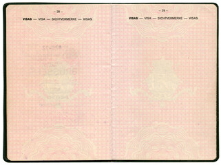 Old Belgian passport. Pages for visa marks