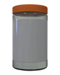 glass jar with a orange cap