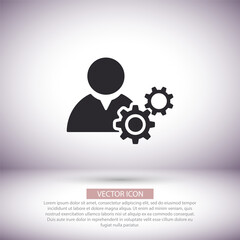 Man and cog  vector icon , lorem ipsum Flat design