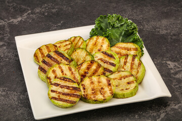 Vegan cuisine Grilled zucchini slices