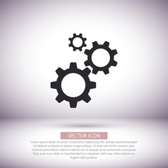 Gears  vector icon , lorem ipsum Flat design