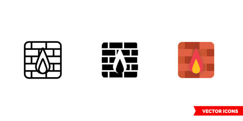 Fototapeta premium Firewall icon of 3 types. Isolated vector sign symbol.