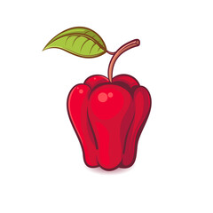 fresh red apple vector illustration