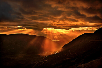 Rain coming on the road to ancient Delphi, Fokida, Central Greece. Photo taken close to Arachova...