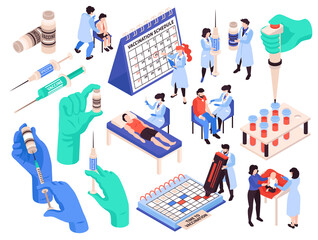 Vaccination Isometric Set