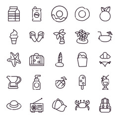 Summer line style icon set vector design