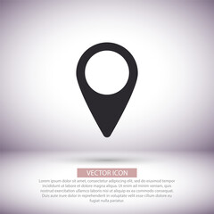 Map pin vector icon , lorem ipsum Flat design