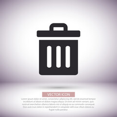 Trash vector icon , lorem ipsum Flat design