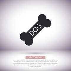 Dog bone  vector icon , lorem ipsum Flat design