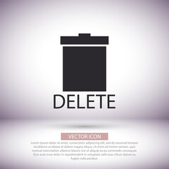 Trash  vector icon , lorem ipsum Flat design